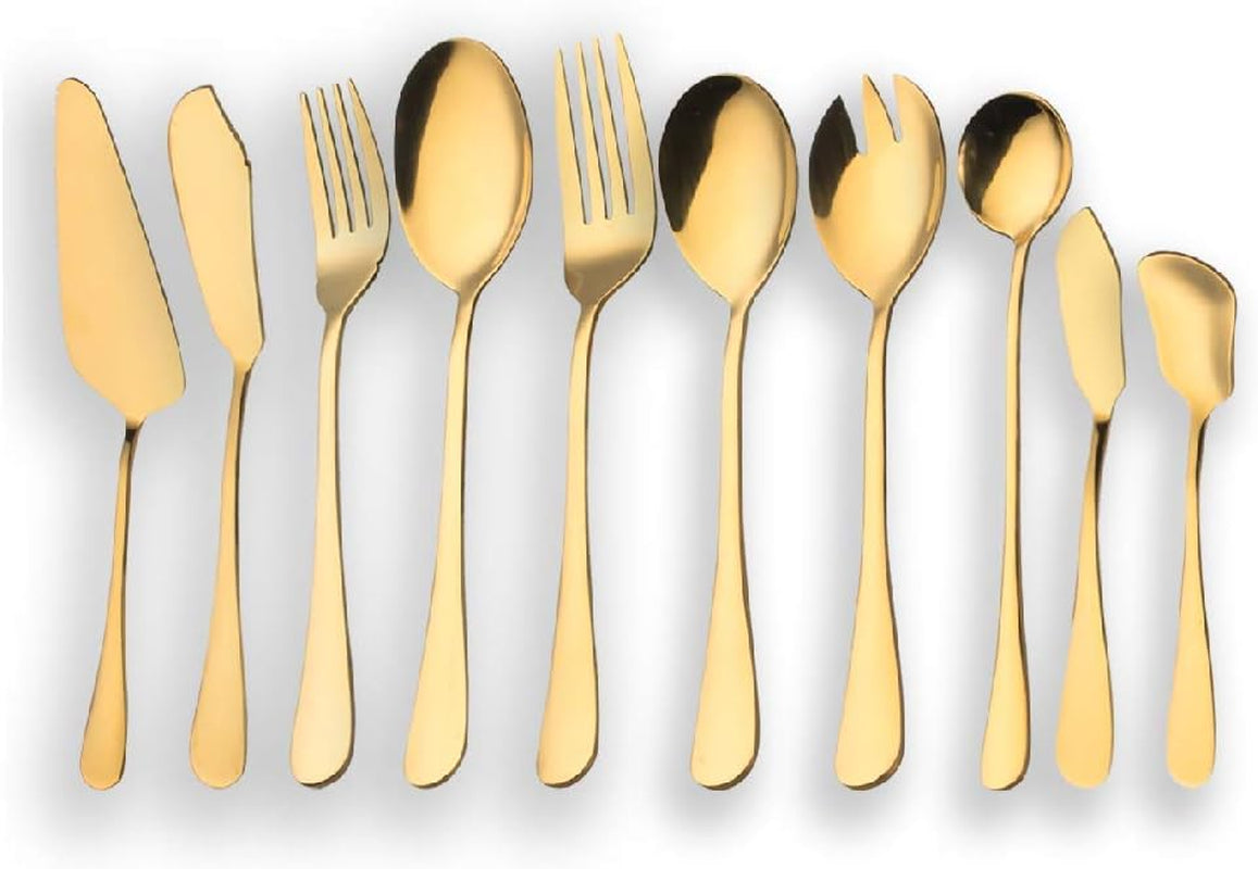 20-Piece Elegant Titanium Gold-Plated Stainless Steel Flatware Set for Four with Polished Finish