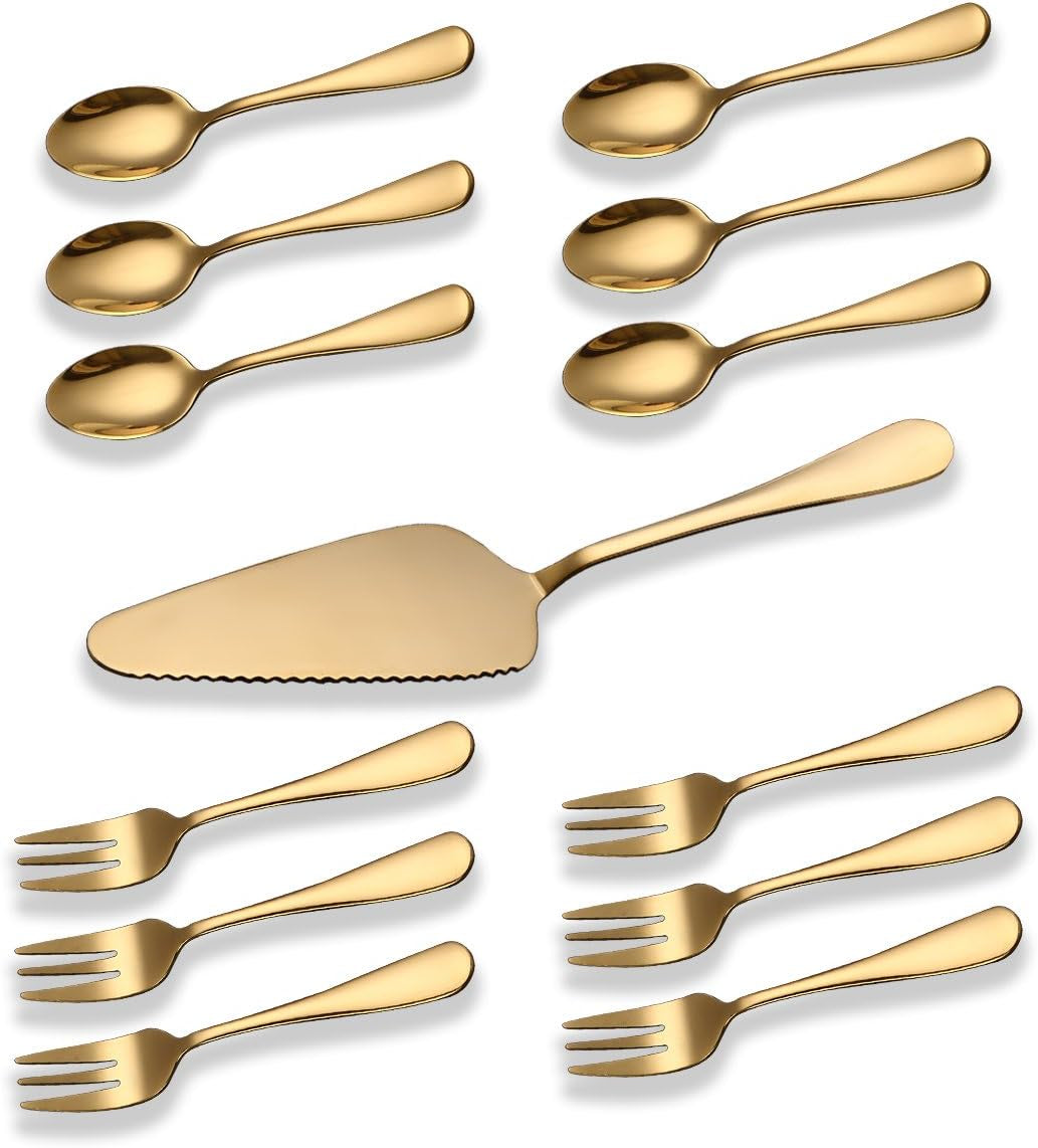 20-Piece Elegant Titanium Gold-Plated Stainless Steel Flatware Set for Four with Polished Finish