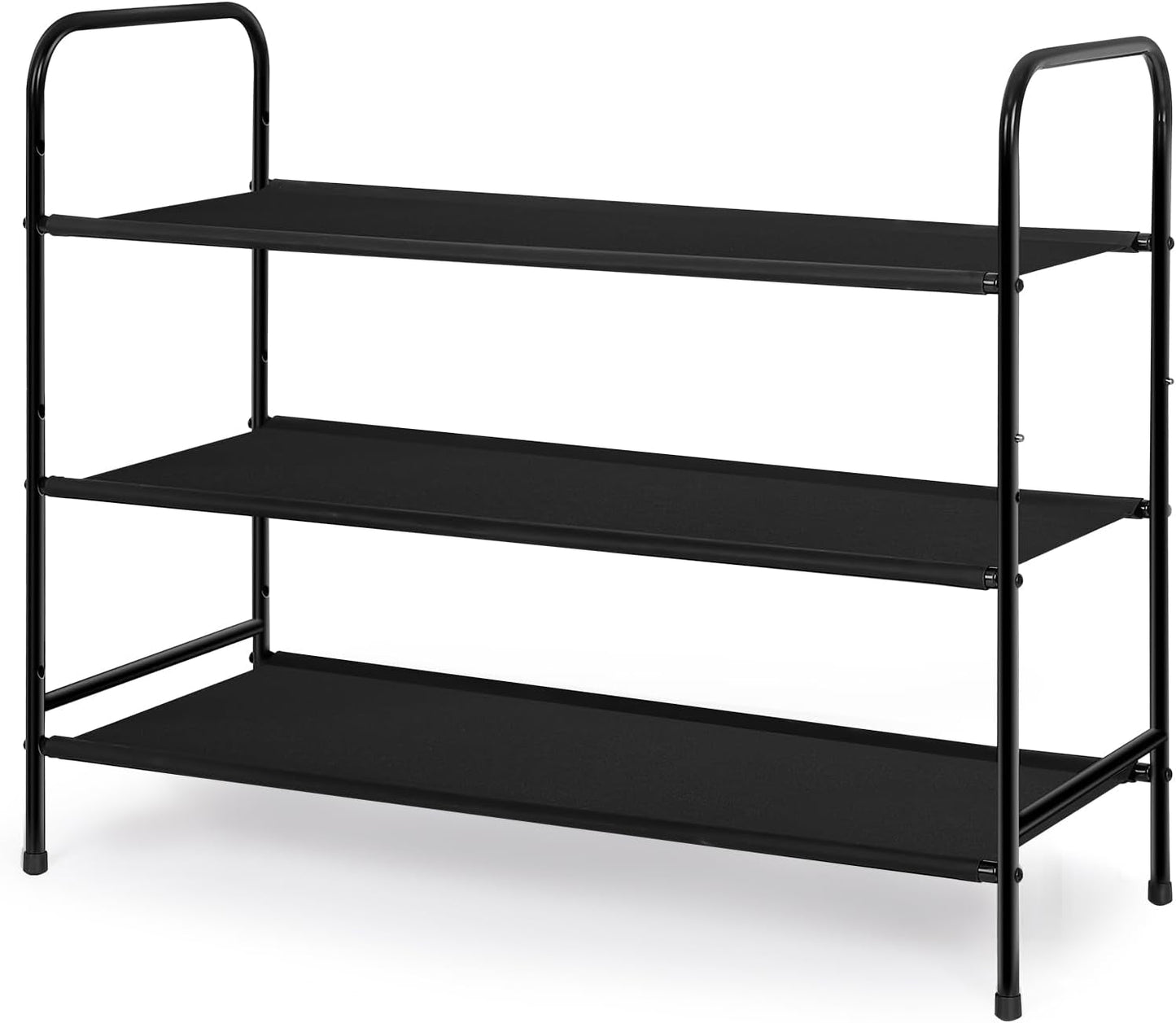 4-Tier Dark Grey Fabric Shoe Rack Organizer for Entryway, Hallway, and Bedroom Storage Solutions