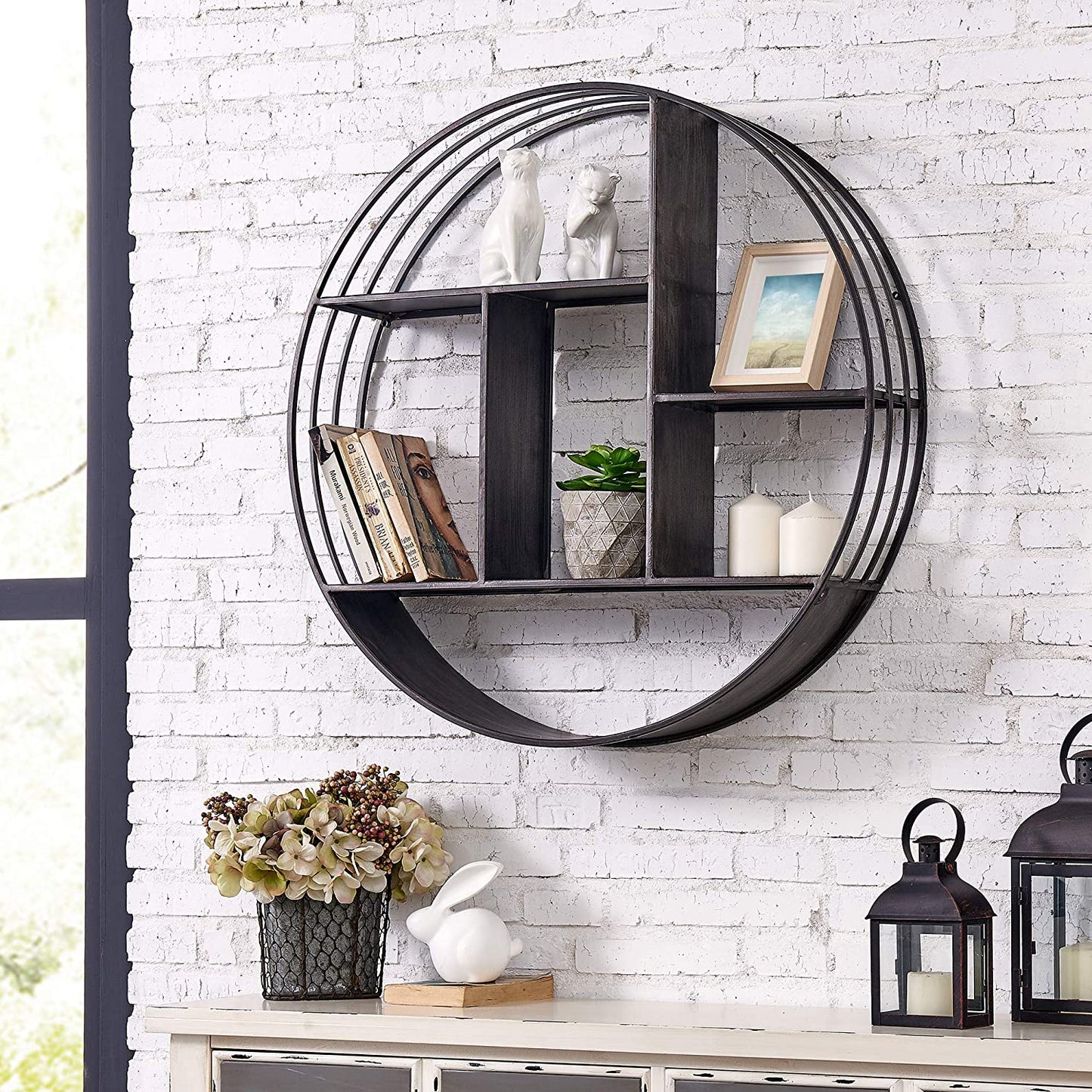 27.5-Inch White Brody 3-Tier Floating Shelf - Elegant Industrial Home Decor Solution