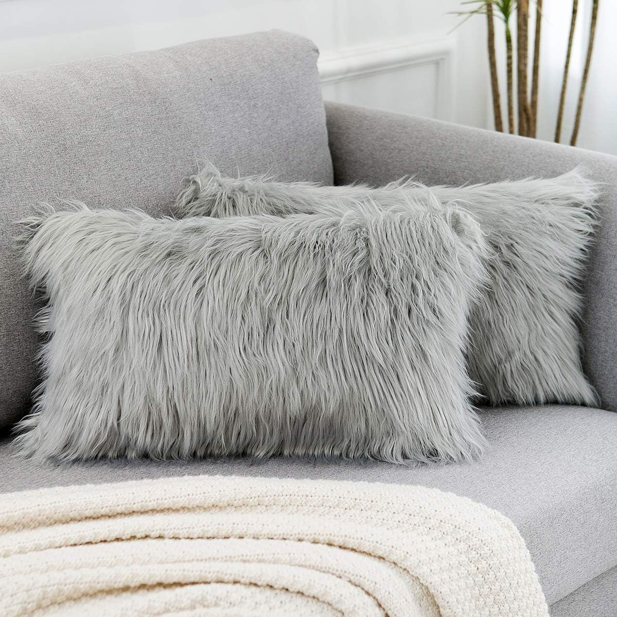 Snuggle Up with Our Luxe Pink Faux Fur Pillow Covers - Perfect for Valentine's Day! 💖✨ Set of 2, 18x18 Inches! #HomeDecor #ValentinesDay