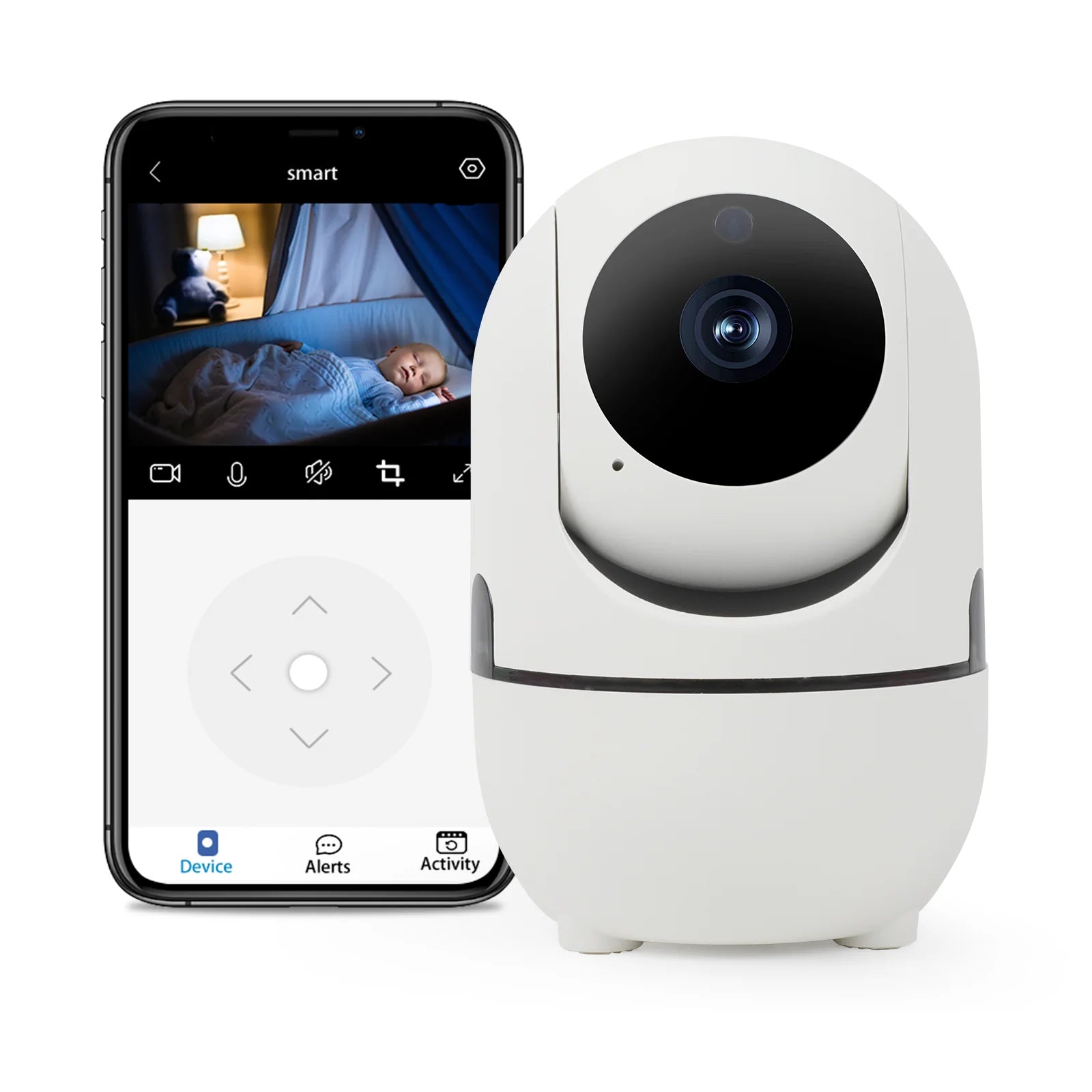 360° Wireless Indoor WiFi Security Camera for Comprehensive Baby and Pet Monitoring with Human Detection, Two-Way Audio, Motion Tracking, Infrared Night Vision, and Sleep Monitoring Alerts