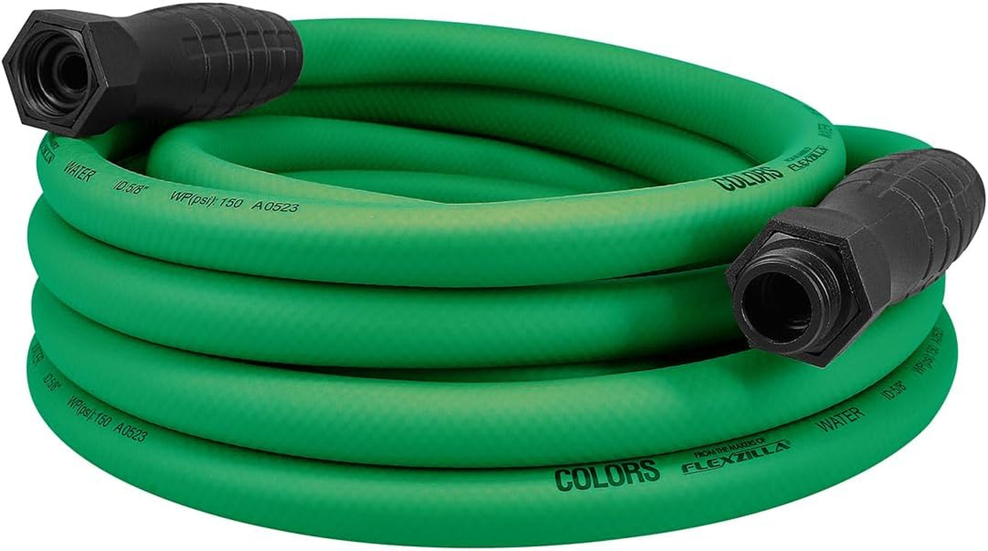 Heavy-Duty Lightweight 5/8" x 10' Garden Lead-In Hose with Swivel Grip, Drinking Water Safe, Zillagreen - HFZG510YWS-E