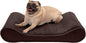 Premium Large Cooling Gel Dog Bed with Removable and Washable Cover for Medium to Large Dogs (Up to 55 lbs) - Espresso Berber and Suede Top Mattress