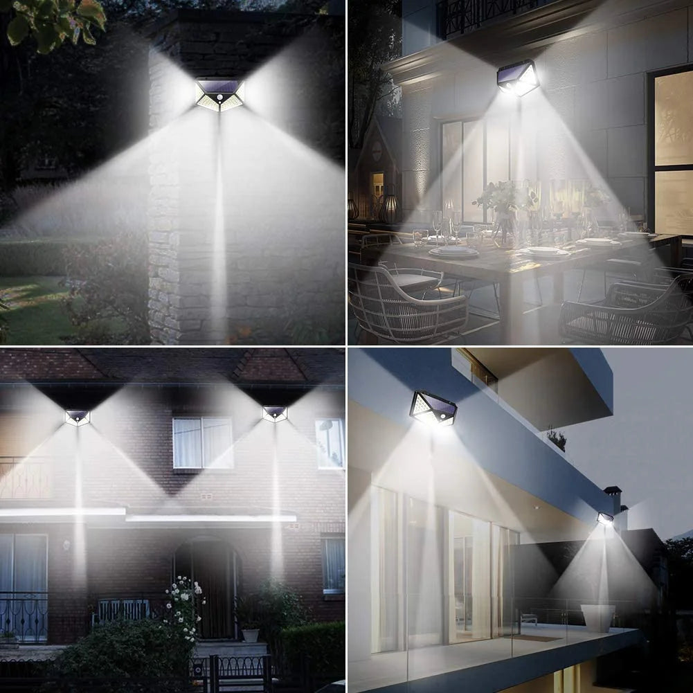 Professional Outdoor Solar Motion Sensor Lights - 3 Modes, Wireless, IP65 Waterproof and Heatproof Security Lighting for Porch, Garden, Patio, and Fence - Set of 2