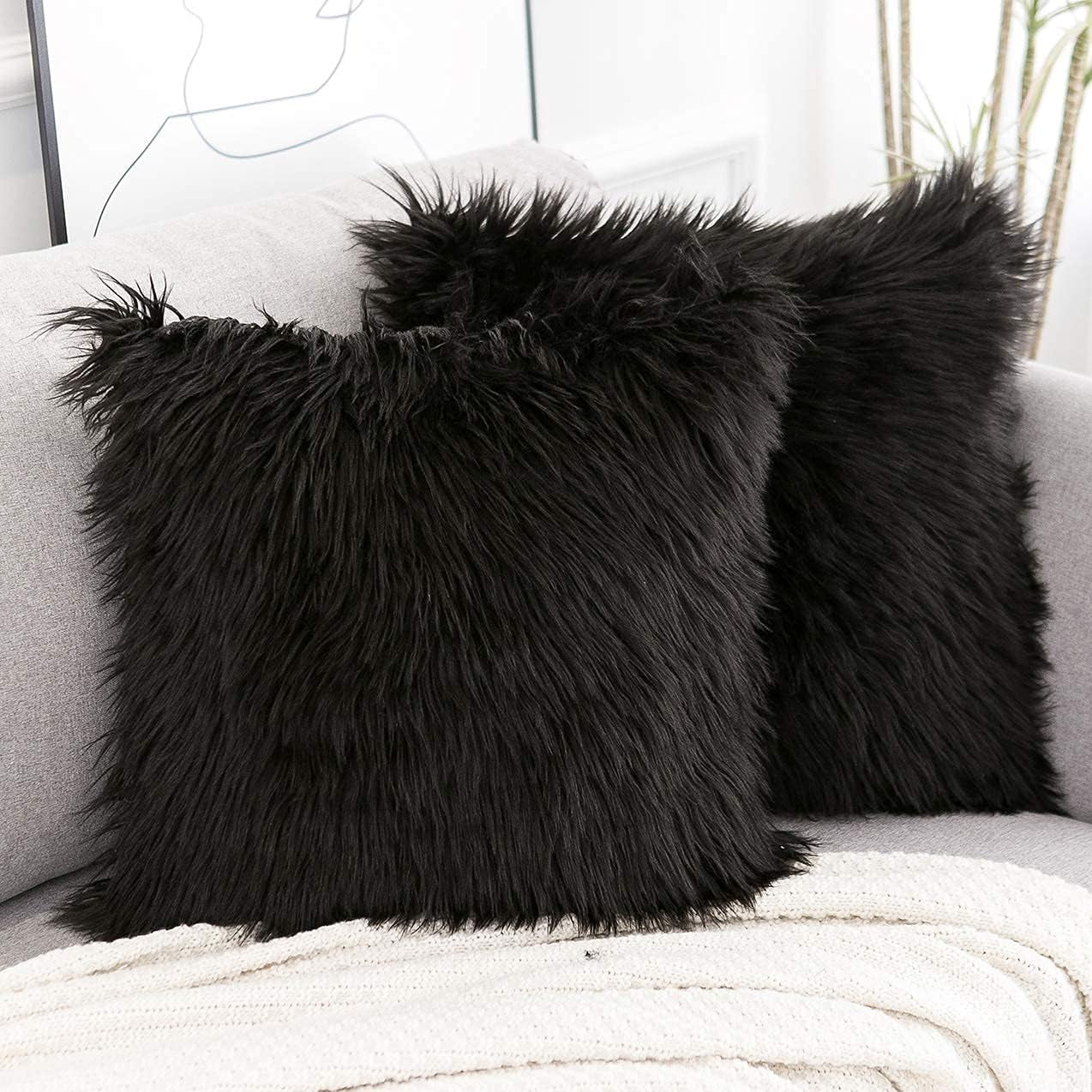Snuggle Up with Our Luxe Pink Faux Fur Pillow Covers - Perfect for Valentine's Day! 💖✨ Set of 2, 18x18 Inches! #HomeDecor #ValentinesDay