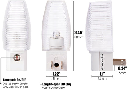 8-Pack Warm White LED Night Lights with Dusk-to-Dawn Sensor for Home Use