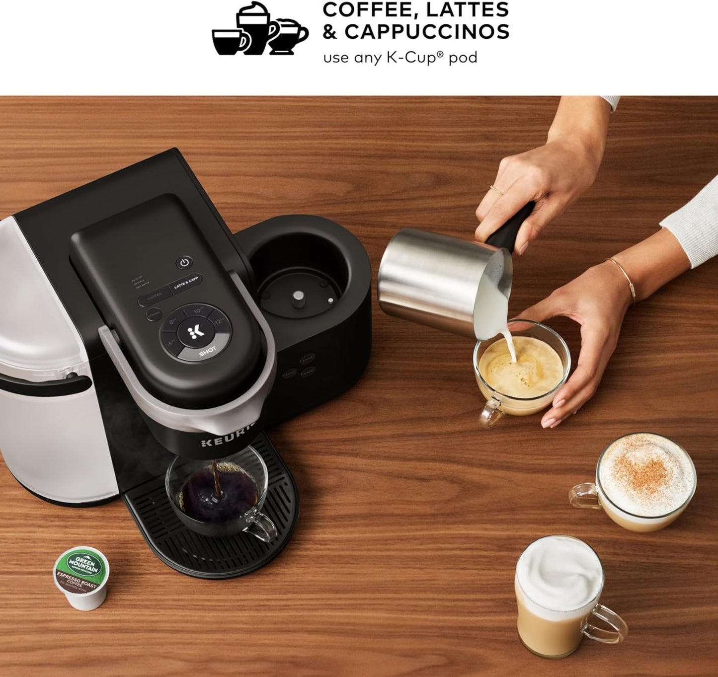 K-Cafe K-Duo Dark Charcoal Coffee and Espresso Maker: Brew Your Ideal Cup