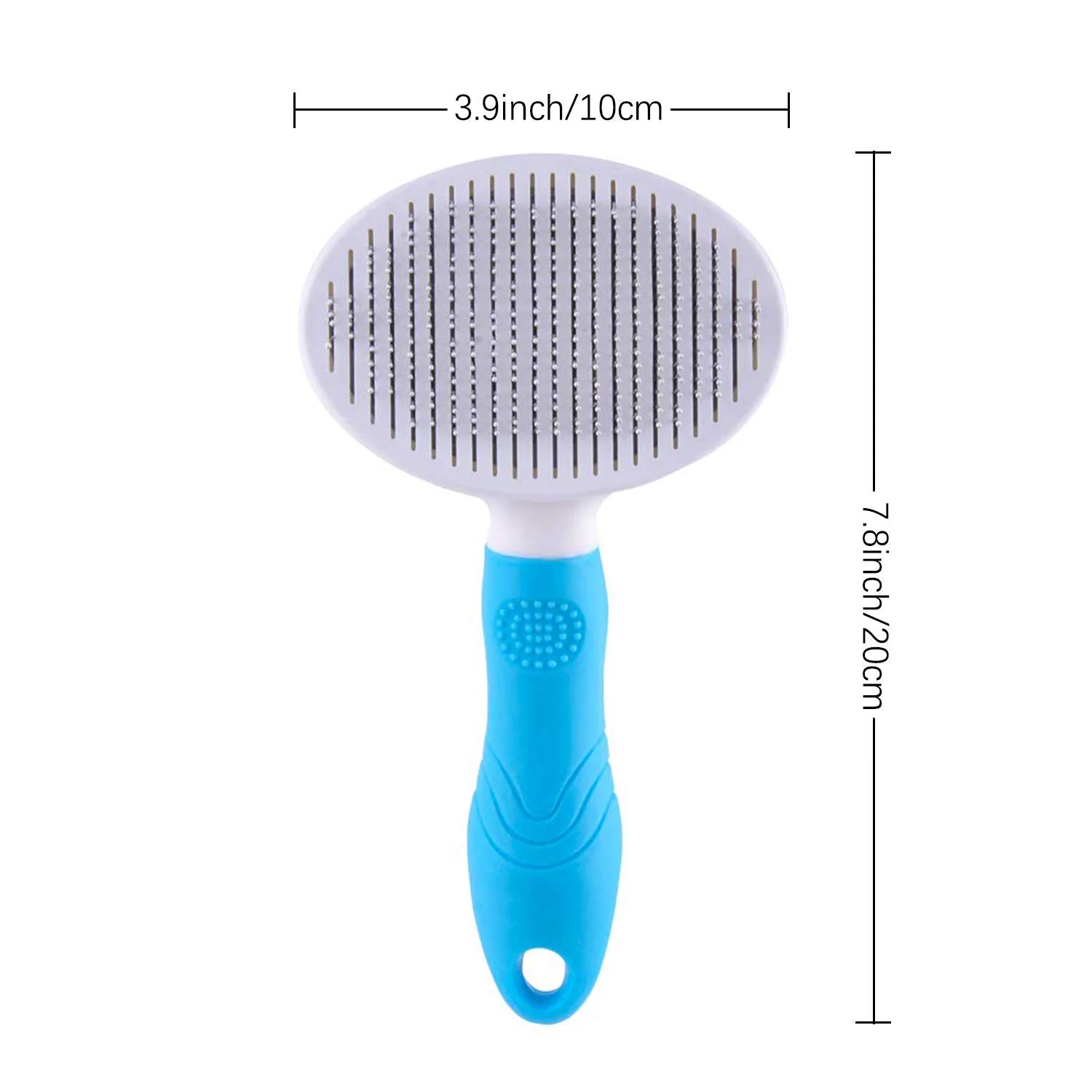 Self-Cleaning Slicker Brush for Dogs and Cats - Effective Grooming Tool for Removing Loose Undercoat, Mats, and Tangled Hair, Includes Flea Comb