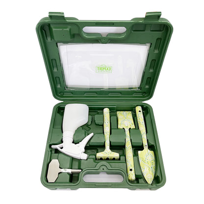 Indoor Gardening Tool Set with Carrying Case - 24 Piece Collection in Green