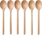 6-Piece Eco-Friendly Wooden Soup Spoon Set with 9-Inch Handles for Japanese Cuisine, Mixing, and Stirring