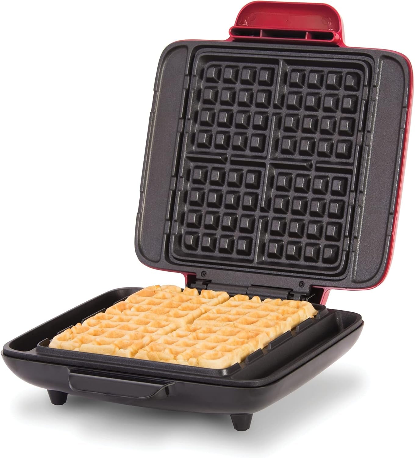 Deluxe Non-Stick Waffle Maker - 1200W with Versatile Breakfast Options, Hash Brown Feature, and Easy Clean Design in Red