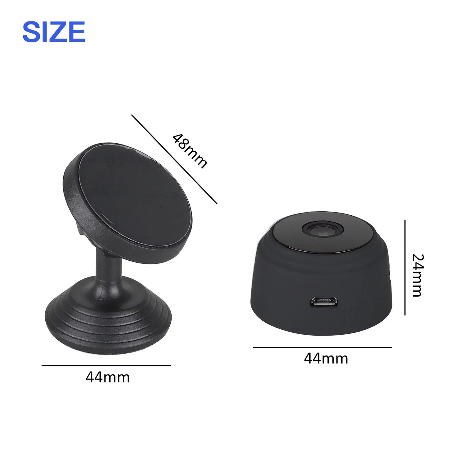 Mini Wireless Security Camera - Full HD 720P Portable Nanny Cam with Night Vision, Video Recording, and Motion Detection for Home, Car, Drone, Office, and Outdoor Use