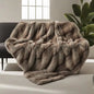 High-End Faux Fur Blanket - Elegant Plaid Design for Beds and Sofas, Perfect for Home Decor