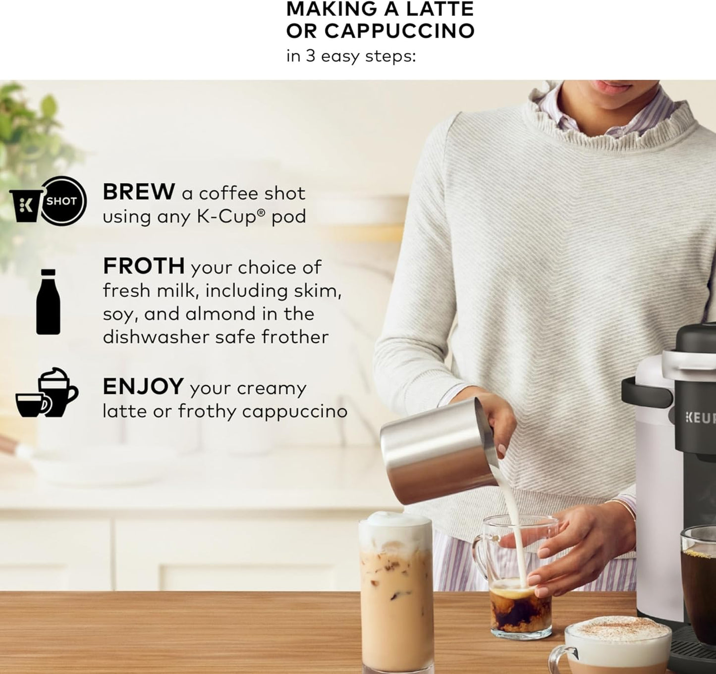 K-Cafe K-Duo Dark Charcoal Coffee and Espresso Maker: Brew Your Ideal Cup