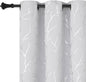 Elegant Light Grey Blackout Curtains with Silver Tree Branch Design, 63-Inch Length, Set of 2 Panels, Windproof, 38W x 63L