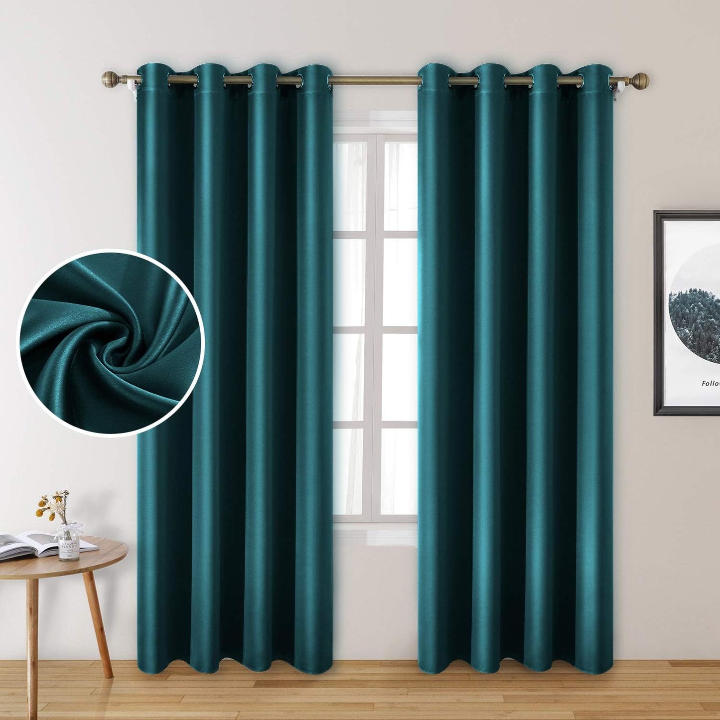 Luxurious Silver Grey Faux Silk Blackout Curtains - 52 x 96 Inches - Thermal Insulated Room Darkening Drapes for Optimal Bedroom Comfort