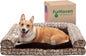 Extra-Large Plush Dog Bed with Removable Bolsters and Washable Cover in Diamond Brown for Large Breeds