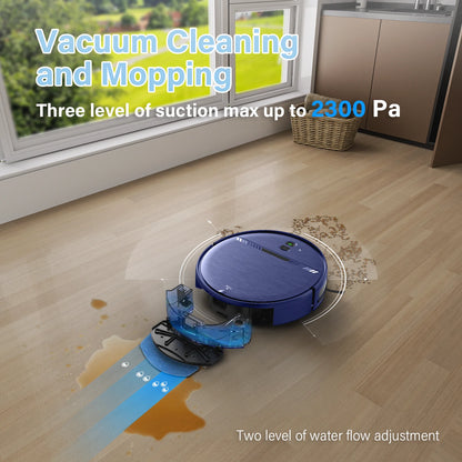 2-in-1 Robot Vacuum and Mop Combo for Pet Hair and Hard Floors