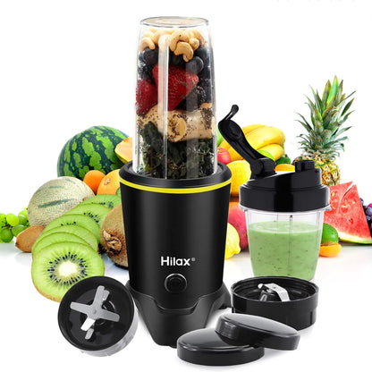 Powerful Personal Portable Blender for Smoothies & Shakes - 1200W with BPA-Free Bottles (35oz & 14oz) - Sleek Silver Design