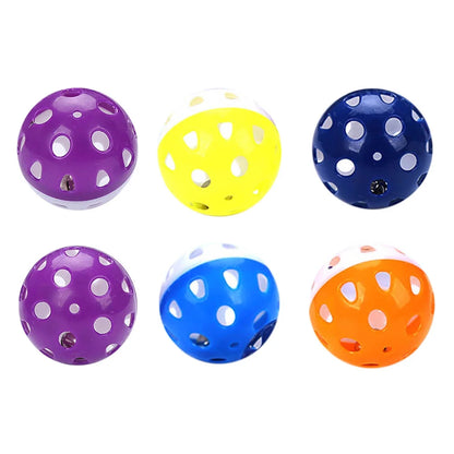 Set of 6 Interactive Cat Bell Balls - Engaging Toy for Kittens and Cats