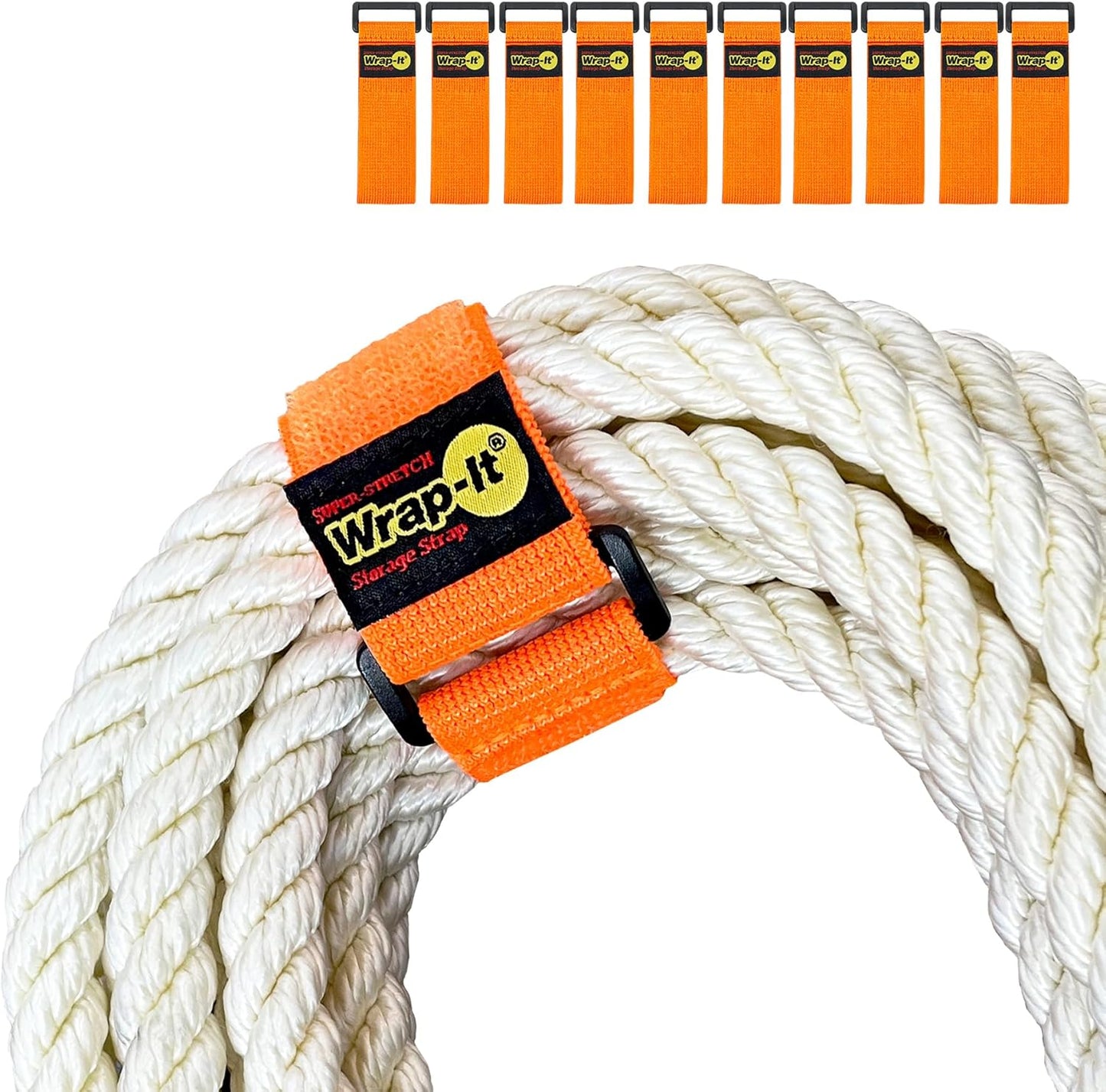 Premium Elastic Storage Straps - 12" Length (Set of 8) - Versatile Hook and Loop Cinch Design