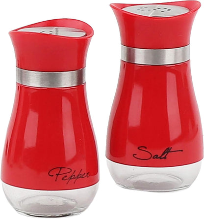 Elegant Red Salt and Pepper Shakers Set