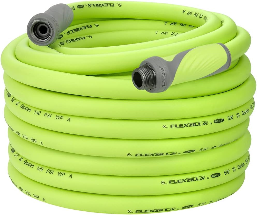 Heavy-Duty Lightweight 5/8" x 10' Garden Lead-In Hose with Swivel Grip, Drinking Water Safe, Zillagreen - HFZG510YWS-E