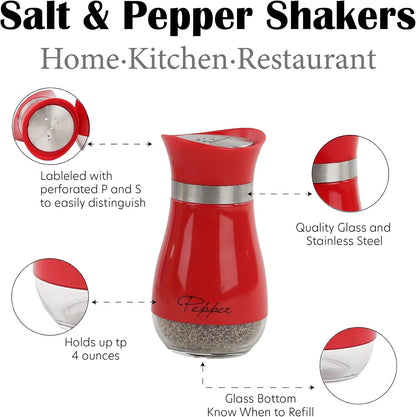 Elegant Red Salt and Pepper Shakers Set