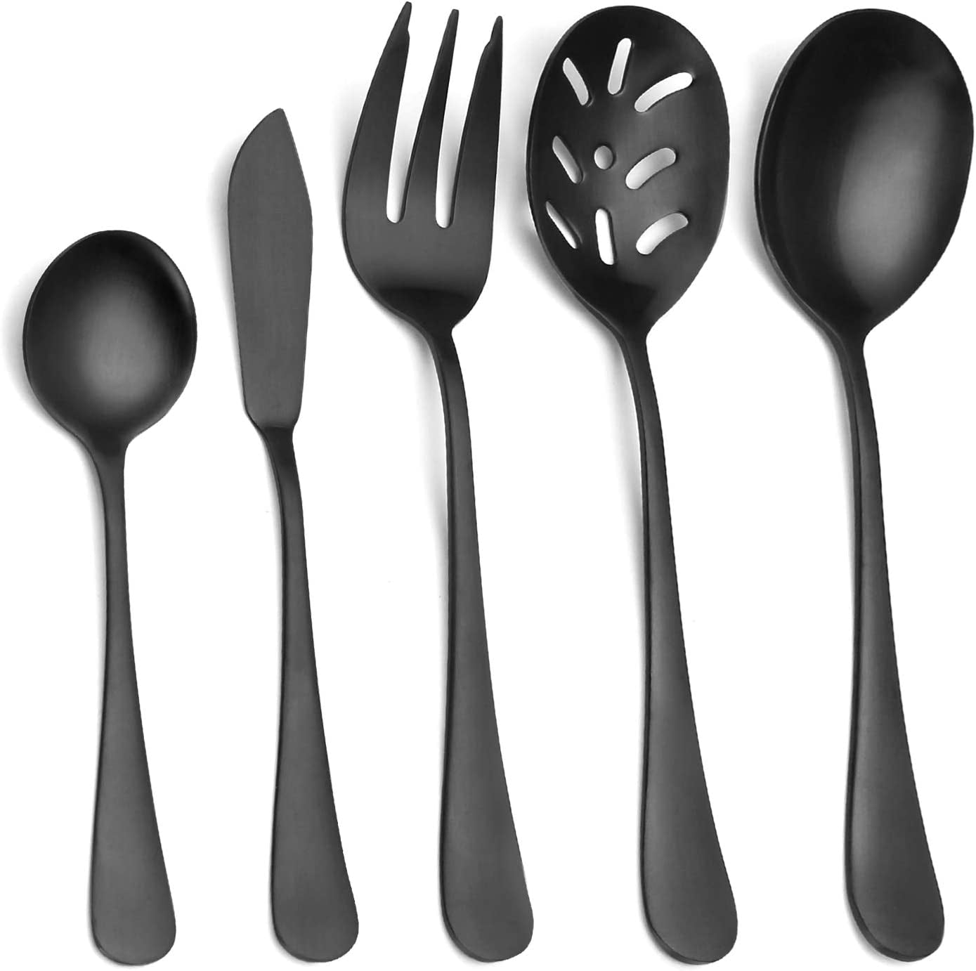 20-Piece Matte Black Stainless Steel Flatware Set with Satin Finish, Service for 4, Dishwasher Safe for Home and Restaurant Use