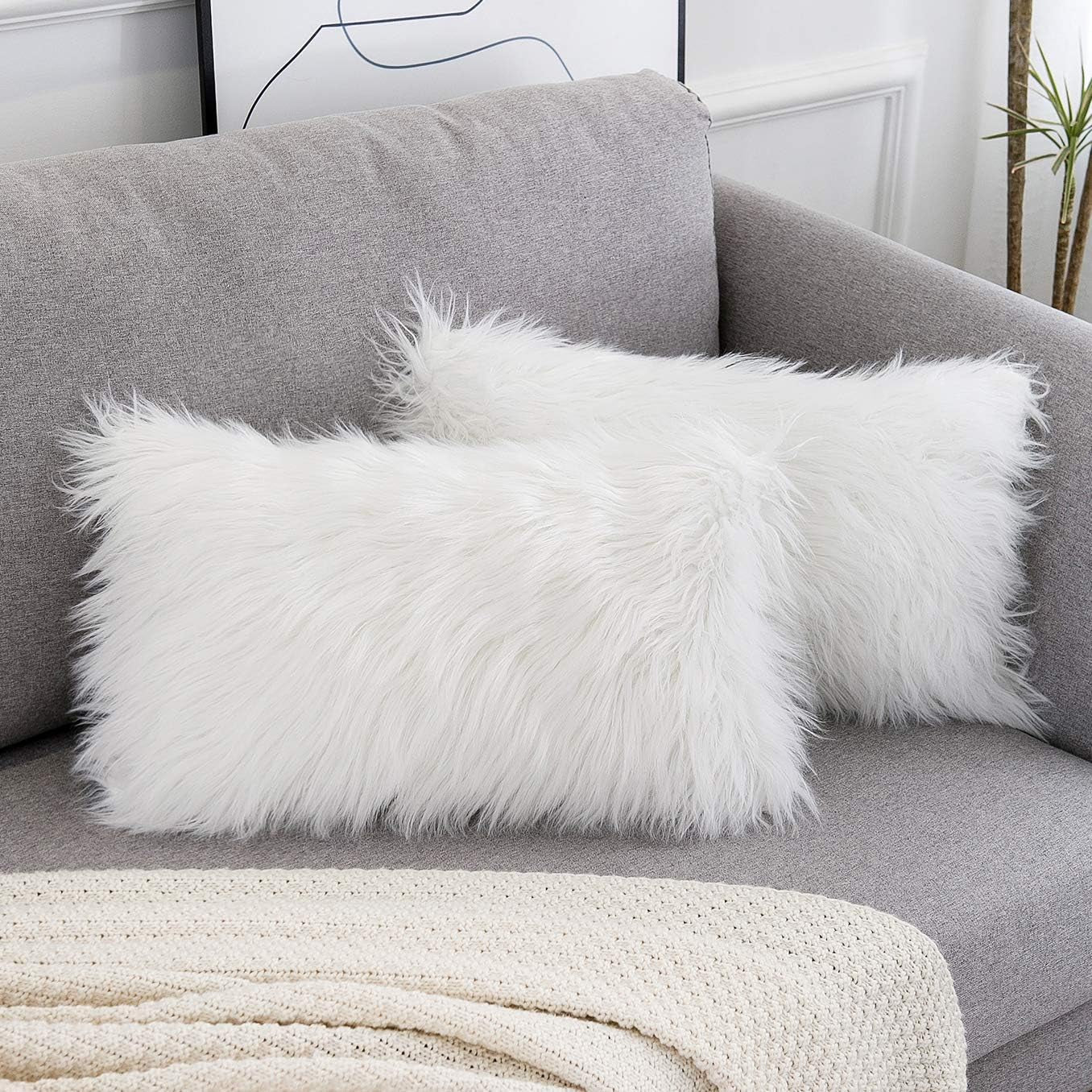 Snuggle Up with Our Luxe Pink Faux Fur Pillow Covers - Perfect for Valentine's Day! 💖✨ Set of 2, 18x18 Inches! #HomeDecor #ValentinesDay
