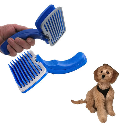 Self-Cleaning Slicker Brush for Dogs and Cats - Grooming Shedding Comb and Rake