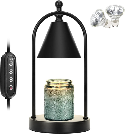 Elegant Black Electric Candle Warmer Lamp for Contemporary Home Aesthetics