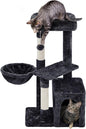 34-Inch Plush Indoor Cat Tree with Condo, Platform, and Basket for Kittens