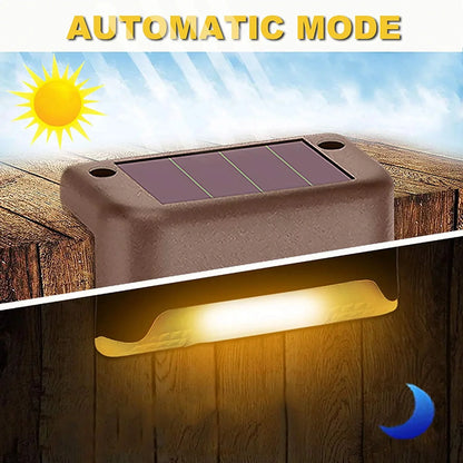 12-Pack Solar-Powered Deck and Fence Post Lights for Outdoor Use - Weatherproof LED Lighting in Brown with Warm White Illumination for Patios, Pools, Steps, and Pathways