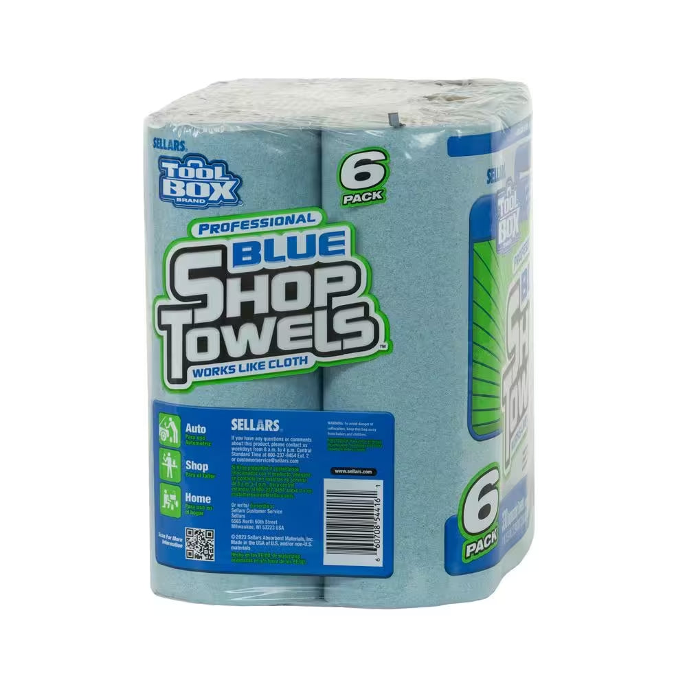 Z400 Blue 55-Count Shop Towel Cleaning Wipes (Pack of 6)