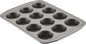 Deluxe 12-Cup Nonstick Brown Steel Muffin Pan for Ideal Baking Results