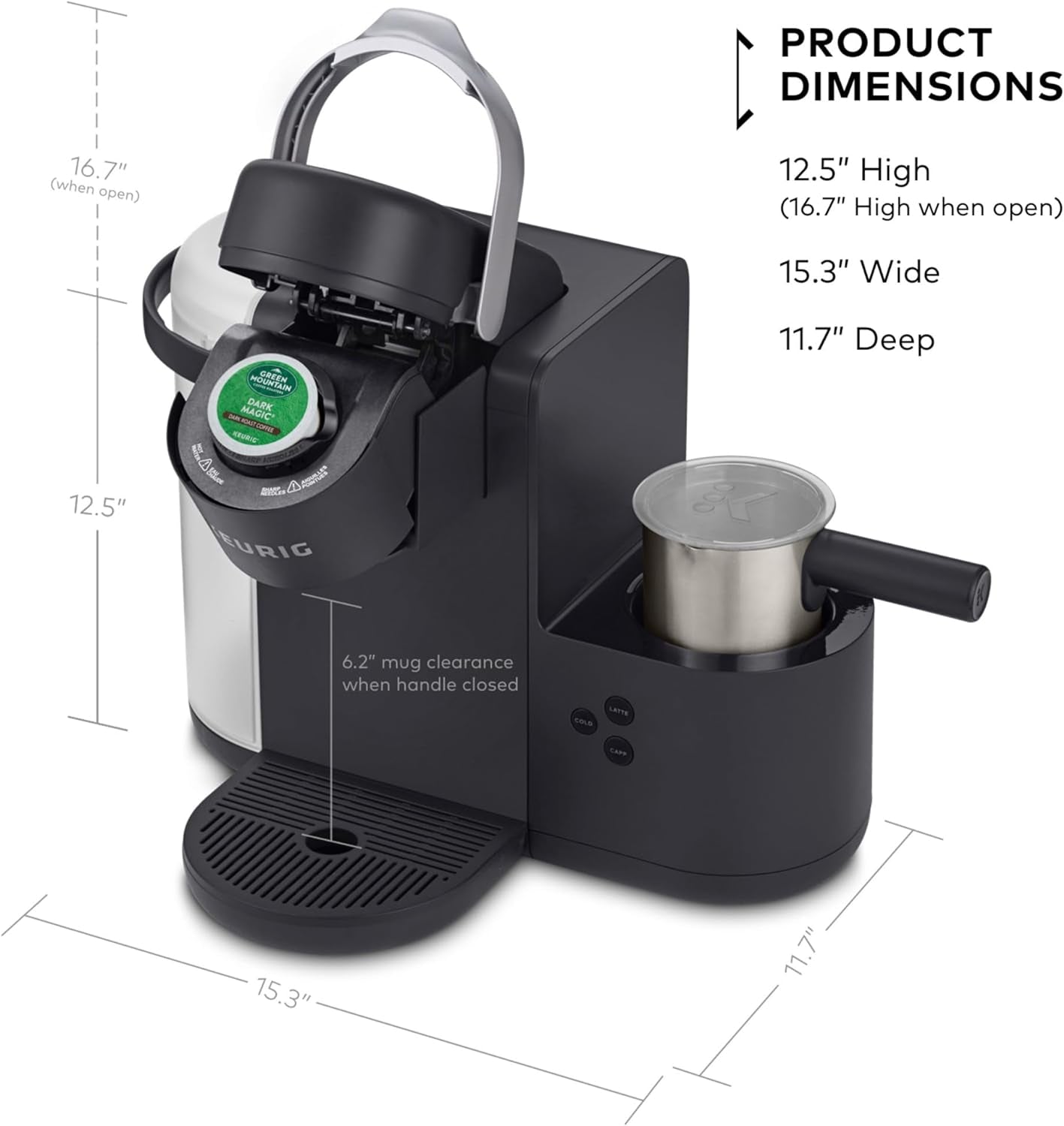 K-Cafe K-Duo Dark Charcoal Coffee and Espresso Maker: Brew Your Ideal Cup