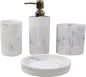 Elegant 4-Piece Farmhouse Bathroom Accessories Set - Includes Toothbrush Holder, Soap Dispenser, Soap Dish, and Tumbler - Perfect for Apartment Decor and Thoughtful Gifting