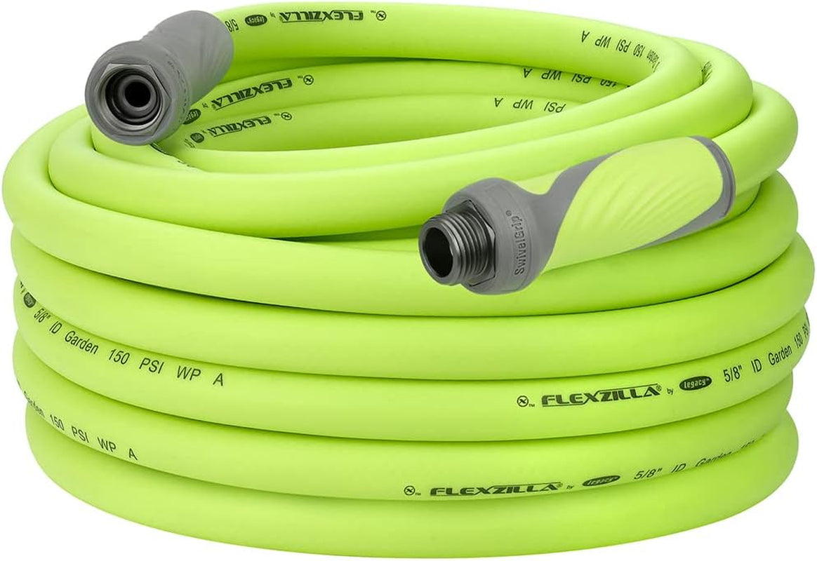 Heavy-Duty Lightweight 5/8" x 10' Garden Lead-In Hose with Swivel Grip, Drinking Water Safe, Zillagreen - HFZG510YWS-E