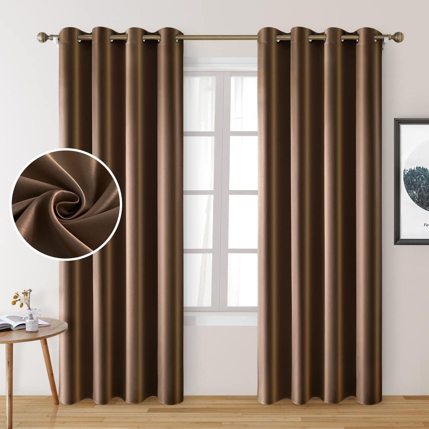 Luxurious Silver Grey Faux Silk Blackout Curtains - 52 x 96 Inches - Thermal Insulated Room Darkening Drapes for Optimal Bedroom Comfort