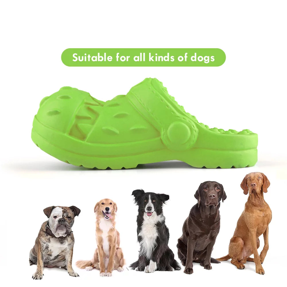 Squeaky Dog Chew Toy for Aggressive Chewers - Shoe Shape Teeth Cleaning Toy