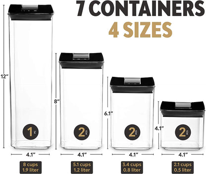 Ultimate 7-Piece Airtight Food Storage Container Set - Includes 8 Labels & Chalk Marker - BPA-Free for Perfect Kitchen & Pantry Organization