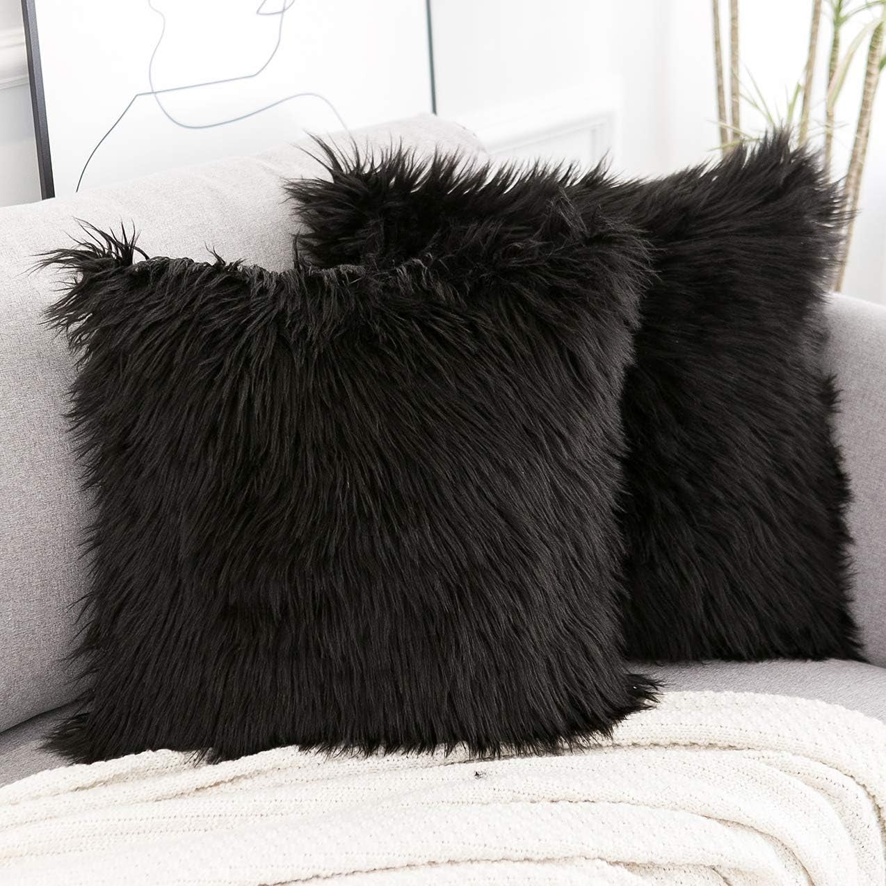 Snuggle Up with Our Luxe Pink Faux Fur Pillow Covers - Perfect for Valentine's Day! 💖✨ Set of 2, 18x18 Inches! #HomeDecor #ValentinesDay