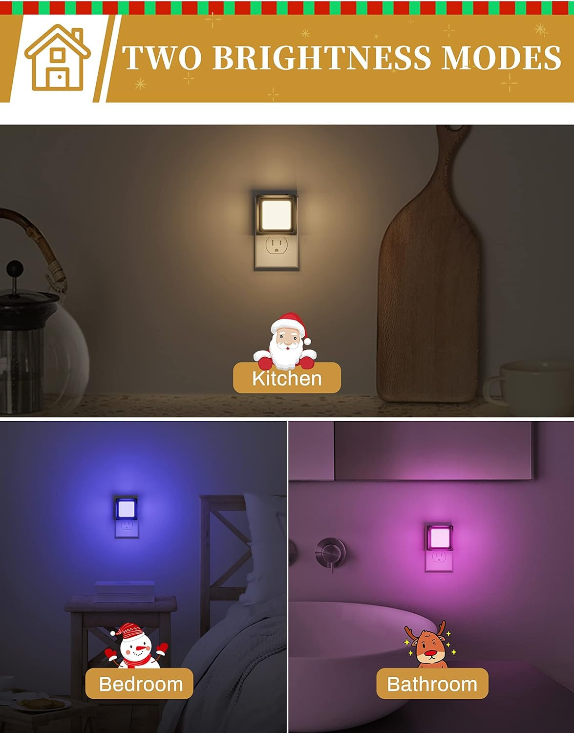 Color-Changing Baby Night Light Set (2-Pack) with Dusk-to-Dawn Sensor for Children's Rooms and Home Use