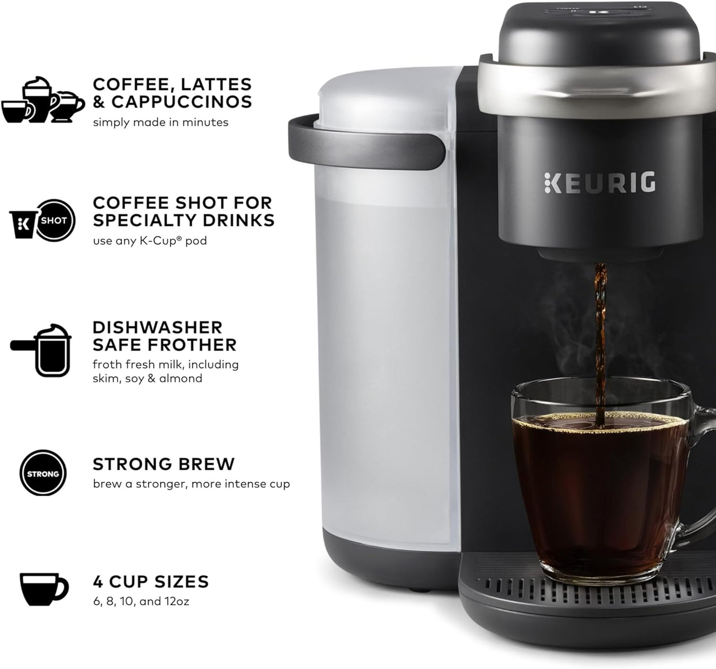 K-Cafe K-Duo Dark Charcoal Coffee and Espresso Maker: Brew Your Ideal Cup