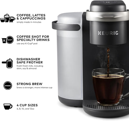 K-Cafe K-Duo Dark Charcoal Coffee and Espresso Maker: Brew Your Ideal Cup