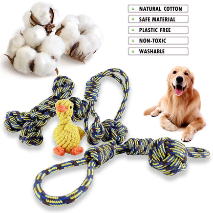 5-Piece Teething Chew Toy Set for Medium Dogs - Colorful, Durable, and Safe Tug of War Toys