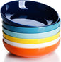 Set of 6 Large 30 Ounce Porcelain Salad and Pasta Serving Bowls, 8.4 Inch, Microwave and Dishwasher Safe