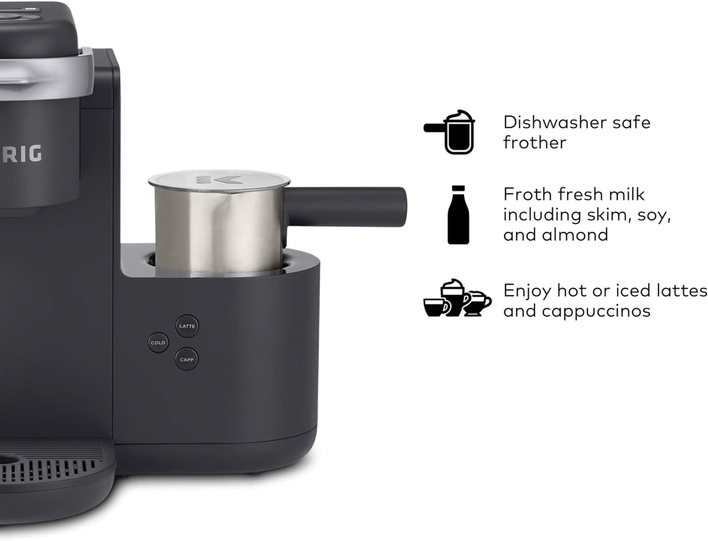 K-Cafe K-Duo Dark Charcoal Coffee and Espresso Maker: Brew Your Ideal Cup